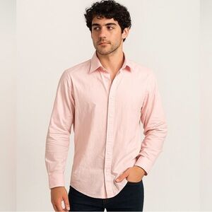 GUCCI Men’s Long Sleeve Button-Up Shirt – Pink Cotton Approx Size XXL–XXXL Italy